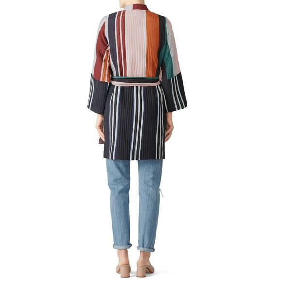 APIECE APART Boro striped colorblock quilted wrap jacket kimono stripe mixto 6 - Picture 5 of 11